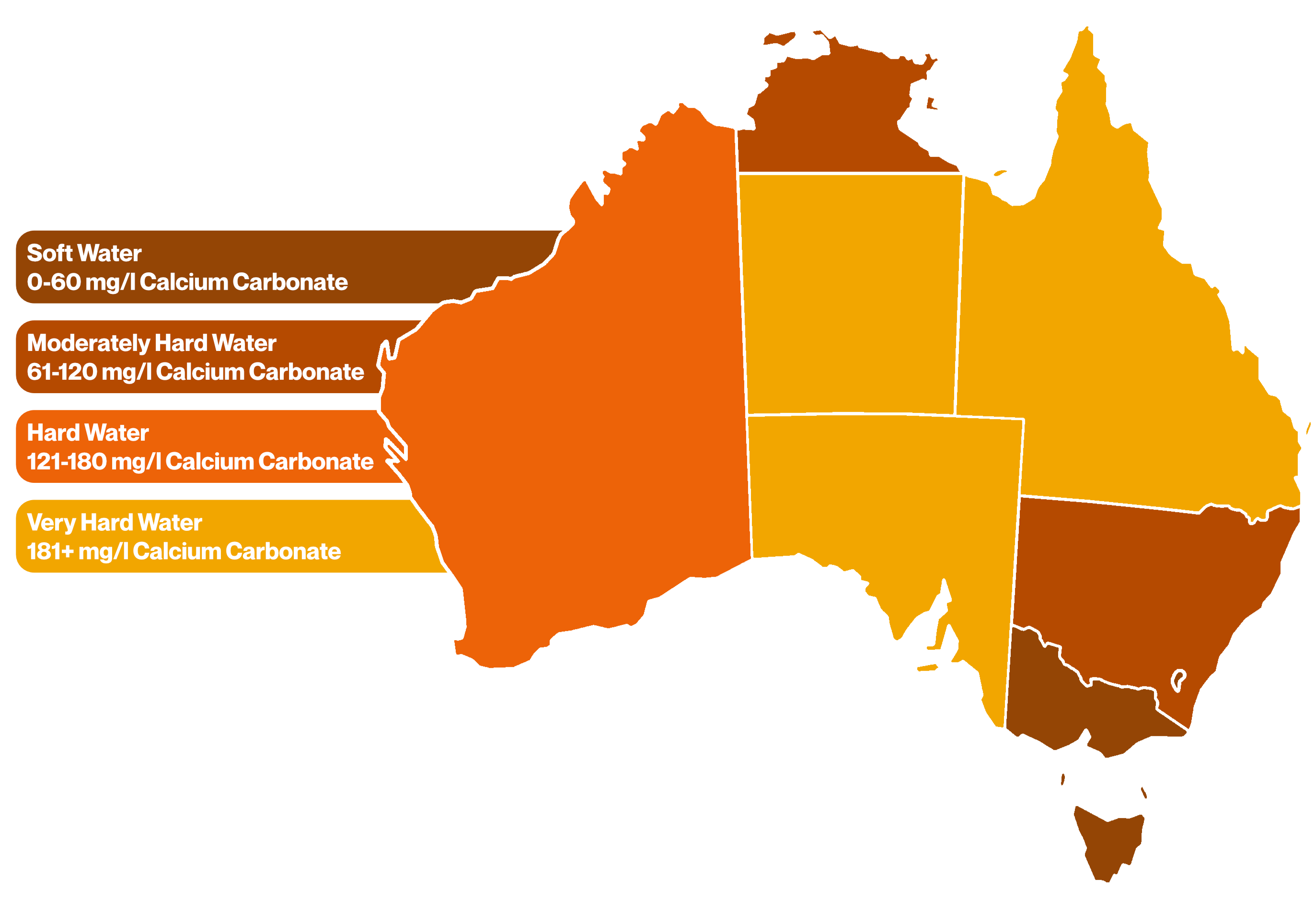 Australia hard water map